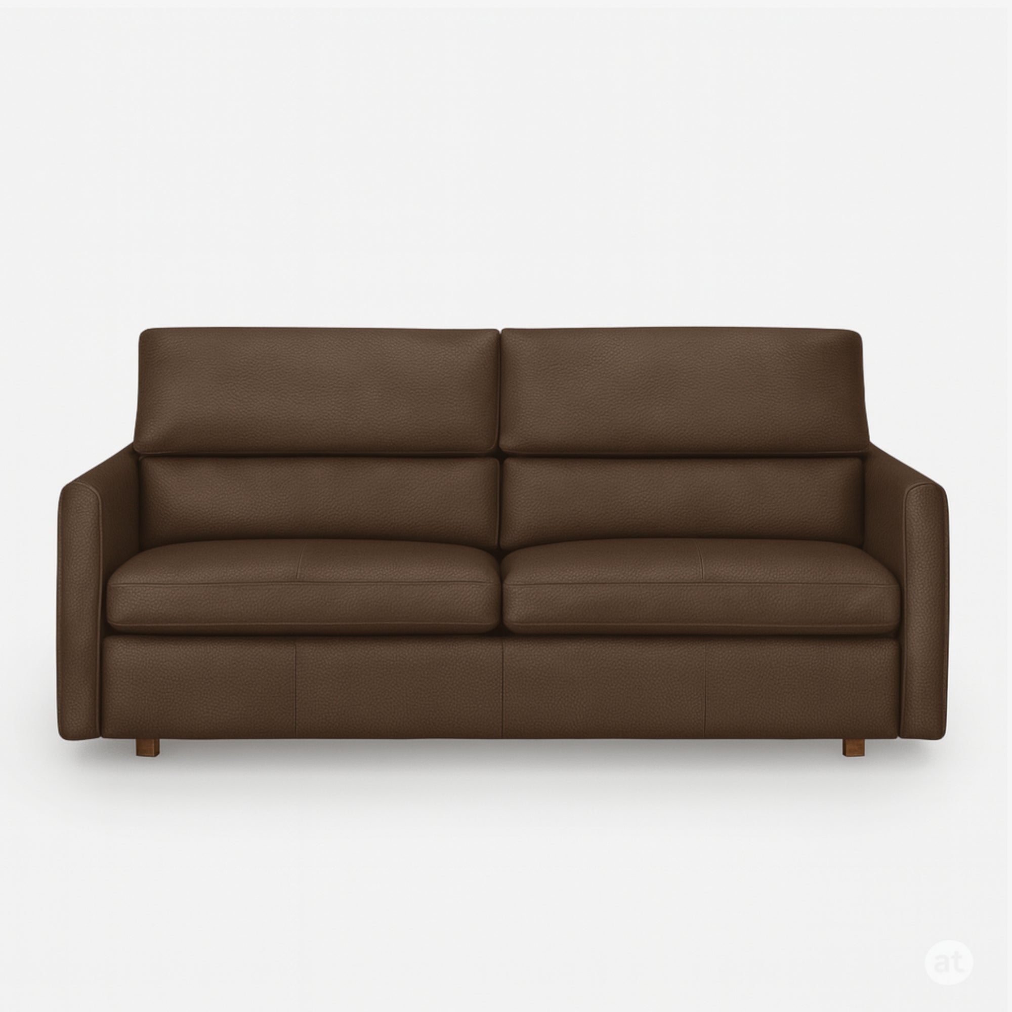 Maison 3 Seater Leather Sofa Bed - Natural Brown 