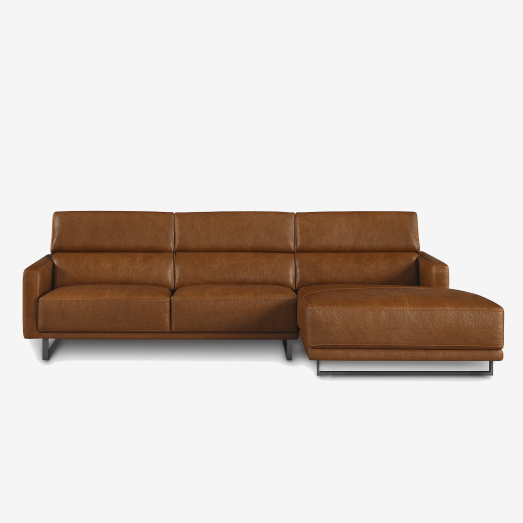 Maison L-Shaped Leather Sofa - Chester Cocoa - Right 