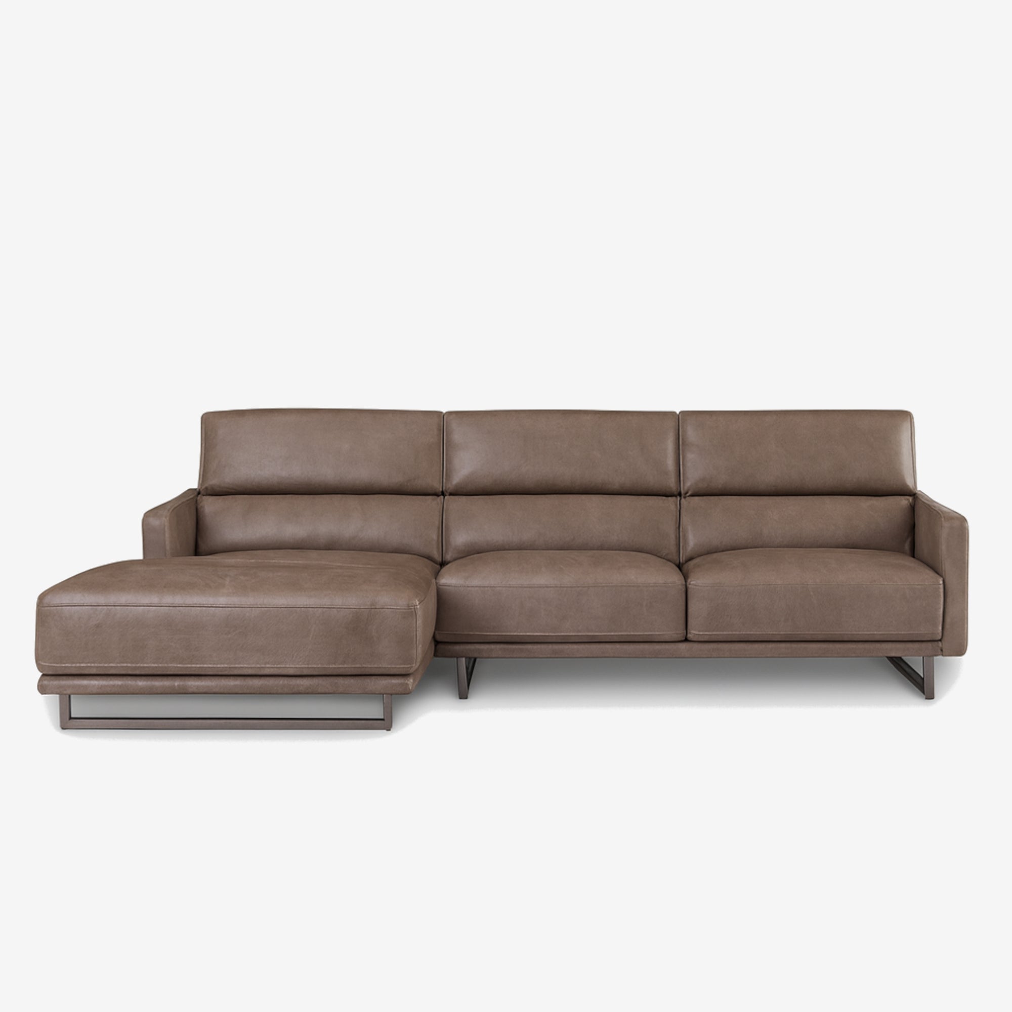 Maison L-Shaped Leather Sofa - Chester Haze - Left 