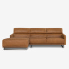 Maison L-Shaped Leather Sofa - Kansas Cognac - Left 