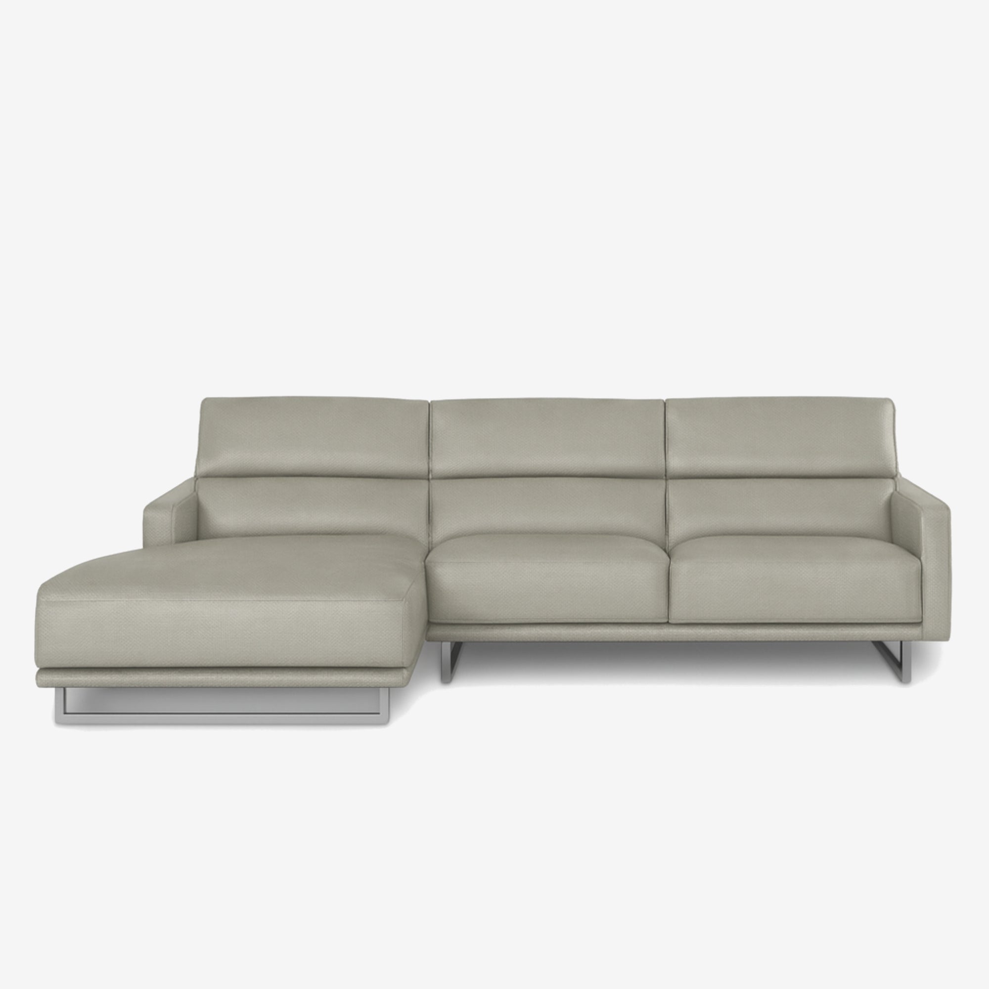 Maison L-Shaped Leather Sofa - Rio Light Taupe - Left 