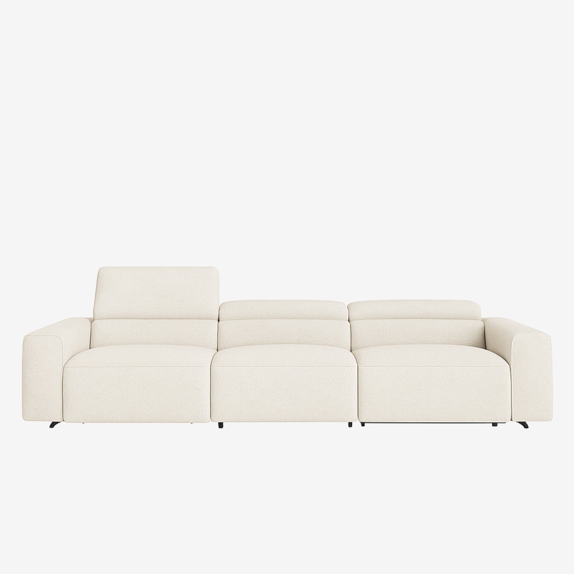 Manhattan 4 Seater Fabric Recliner Sofa Ivory