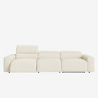 Manhattan 4 Seater Fabric Recliner Sofa White