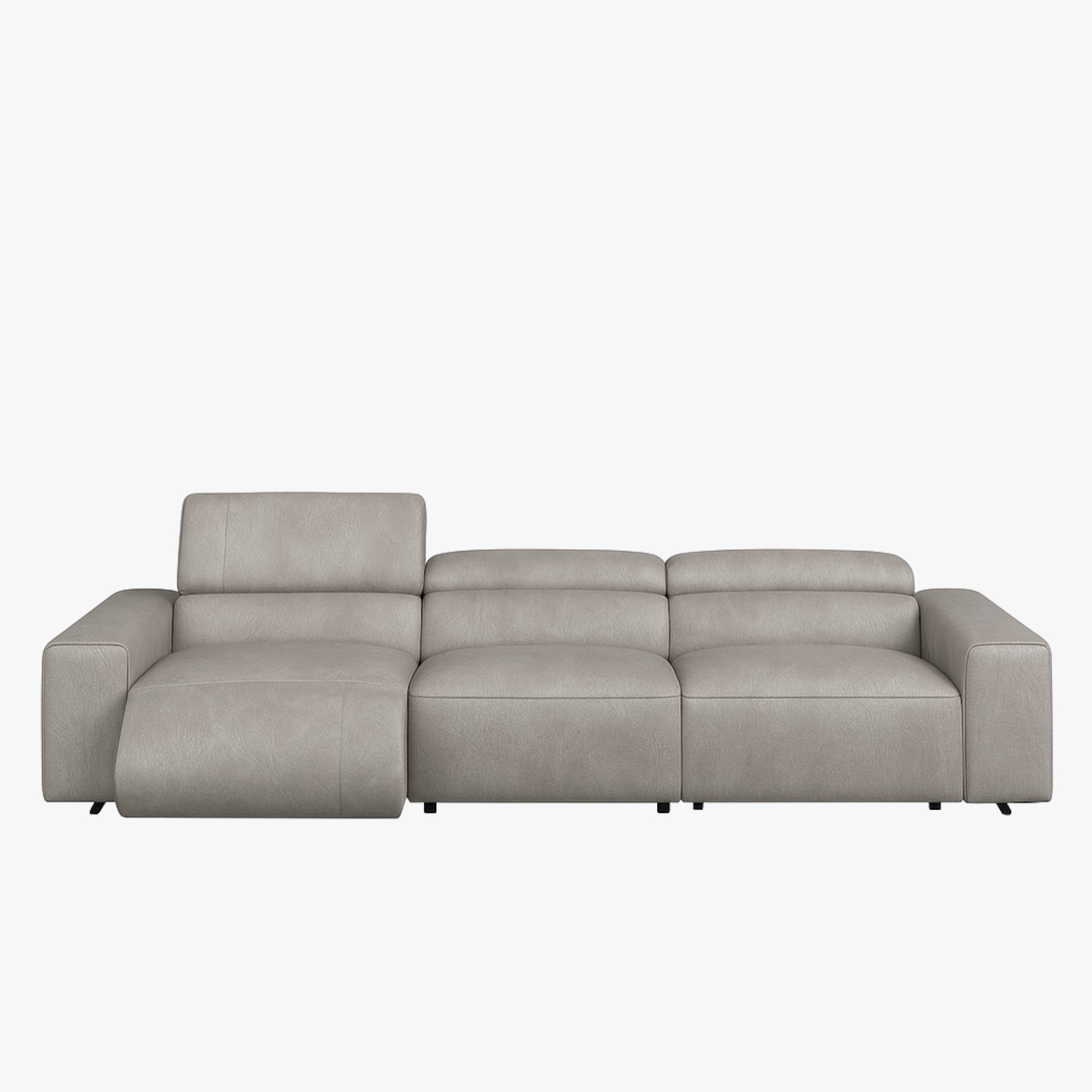 Manhattan 4 Seater Leather Recliner Sofa - Chester Haze