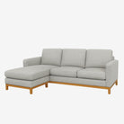 Noah Reversible L-Shaped Fabric Sofa Grey Left