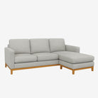 Noah Reversible L-Shaped Fabric Sofa Grey Right