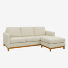 Noah Reversible L-Shaped Fabric Sofa Oat Right