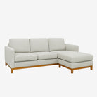 Noah Reversible L-Shaped Fabric Sofa Stone Right