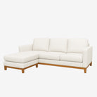Noah Reversible L-Shaped Fabric Sofa White Left