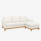 Noah Reversible L-Shaped Fabric Sofa White Right