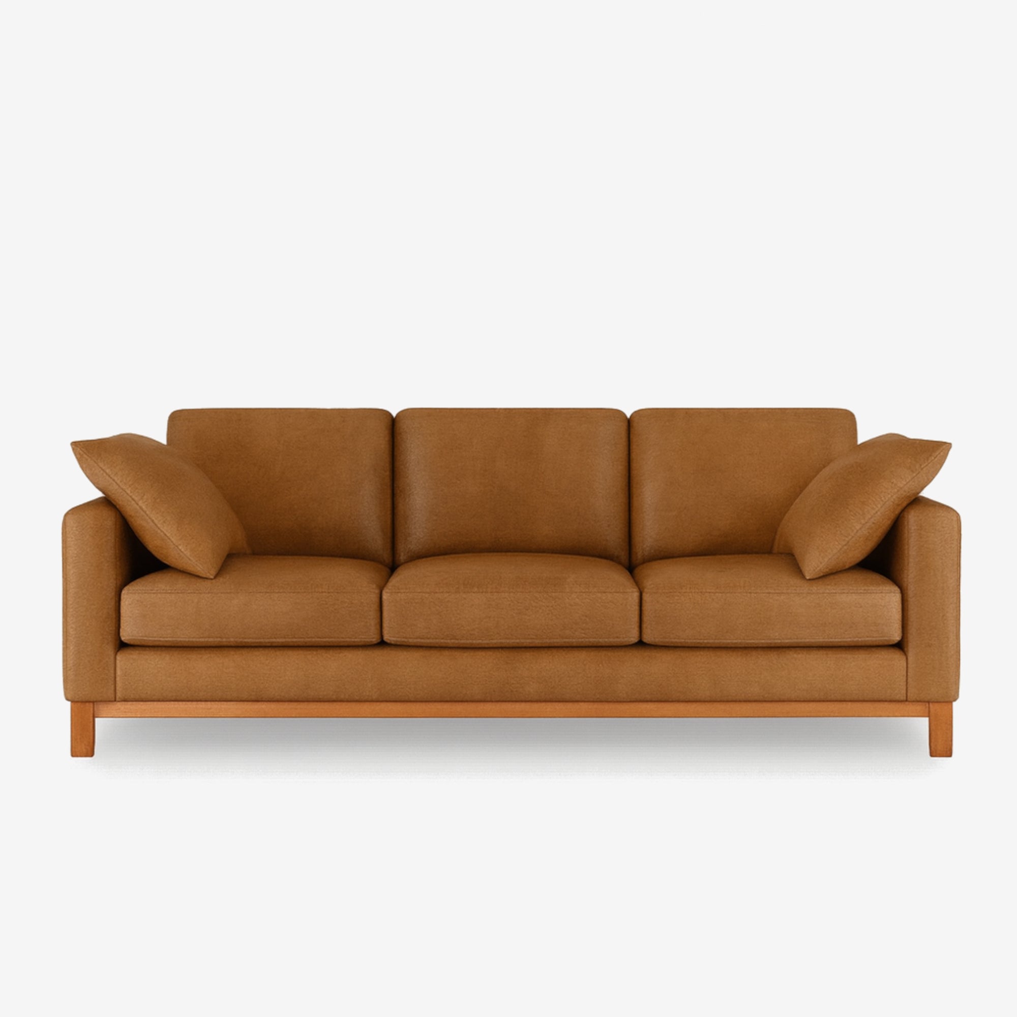 Noah 3 Seater Leather Sofa - Kansas Cognac