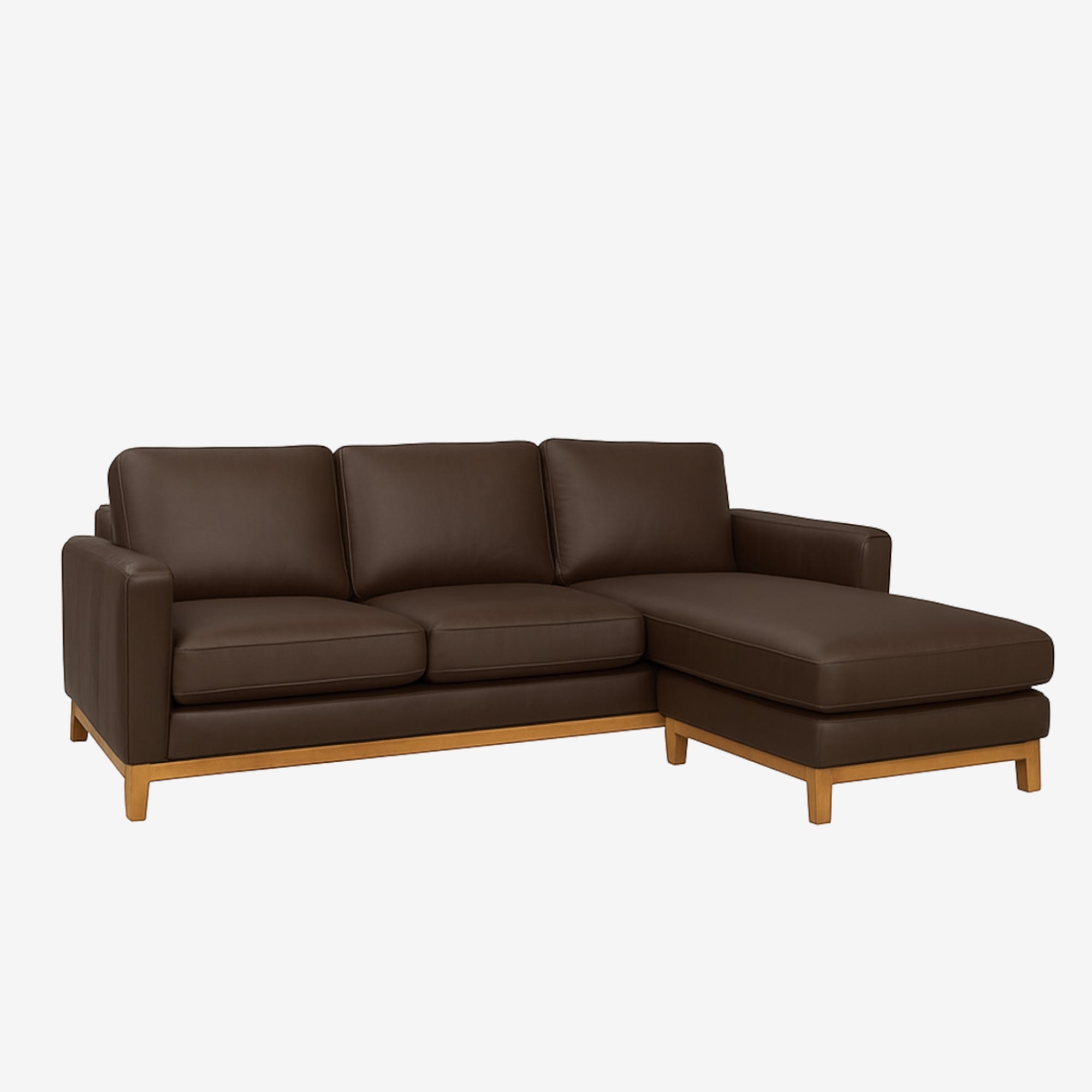 Noah Reversible L-Shaped Lounge Sofa  - Natural Brown - Right