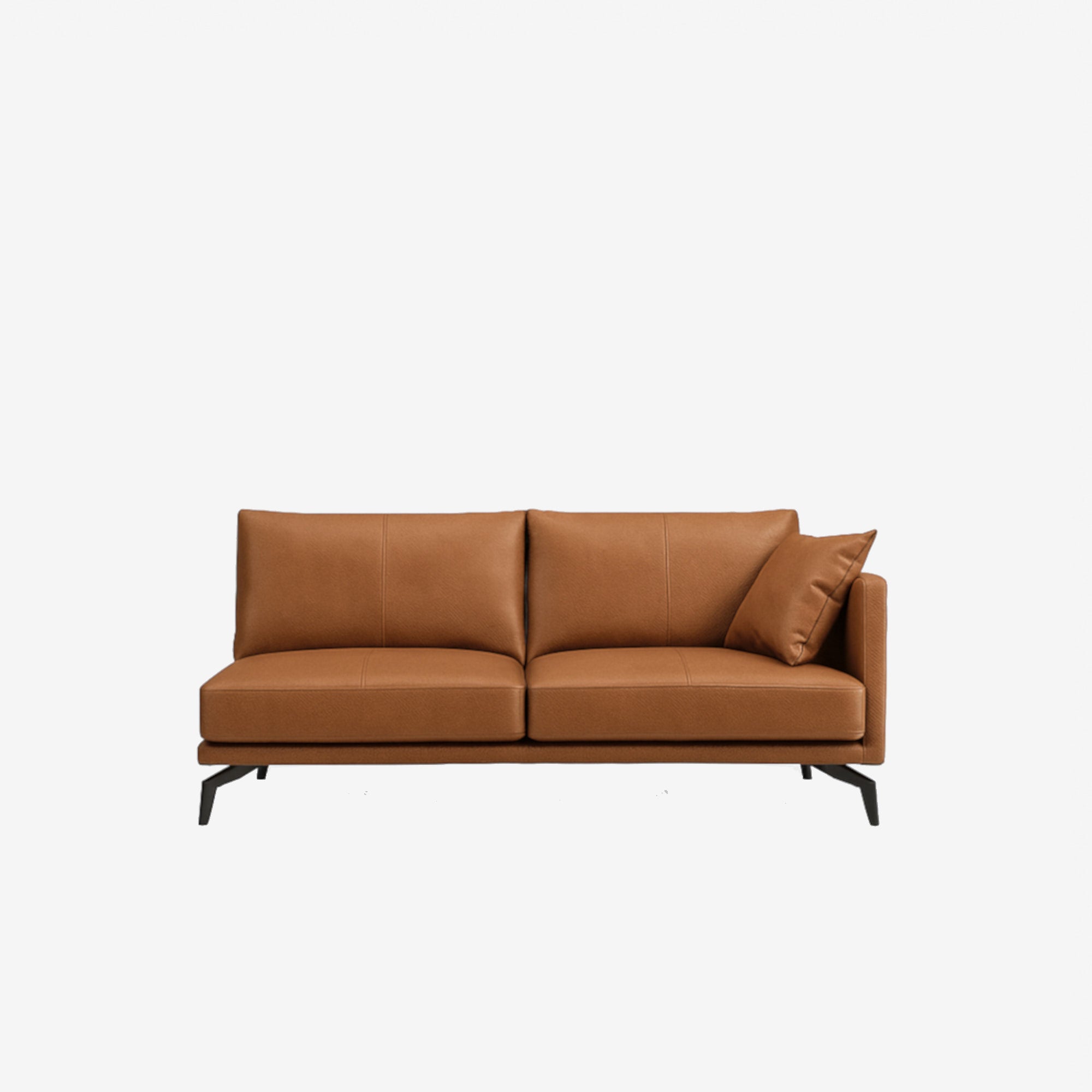 Portage Side Leather Sofa Left - Satine Natural Brown