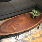 Oval American Black Walnut Coffee Table Lifestyle Photo