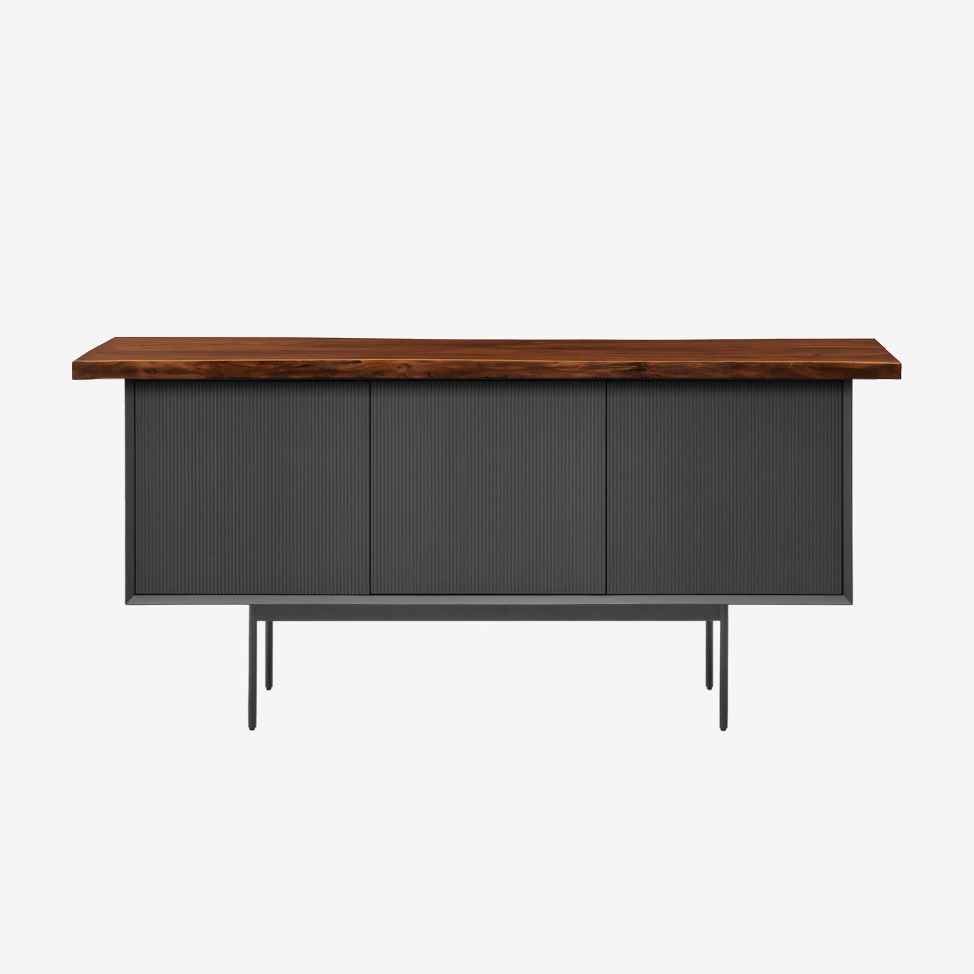 Graye Sideboard 1.6m Charcoal with Solid American Black Walnut Wood Top