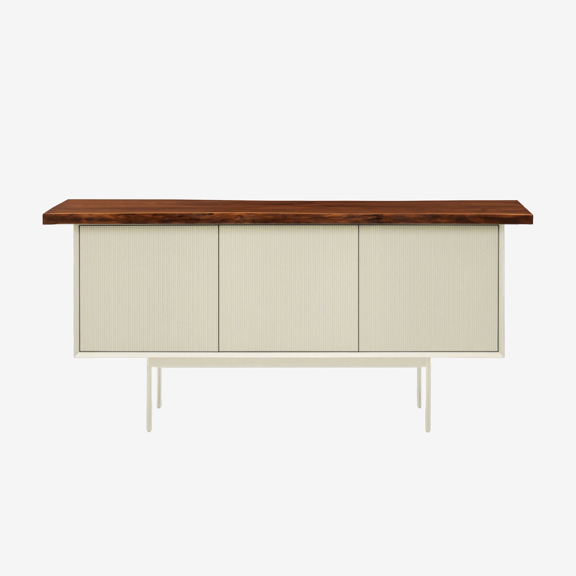 Graye Sideboard 1.6m Off White with Solid American Black Walnut Wood Top