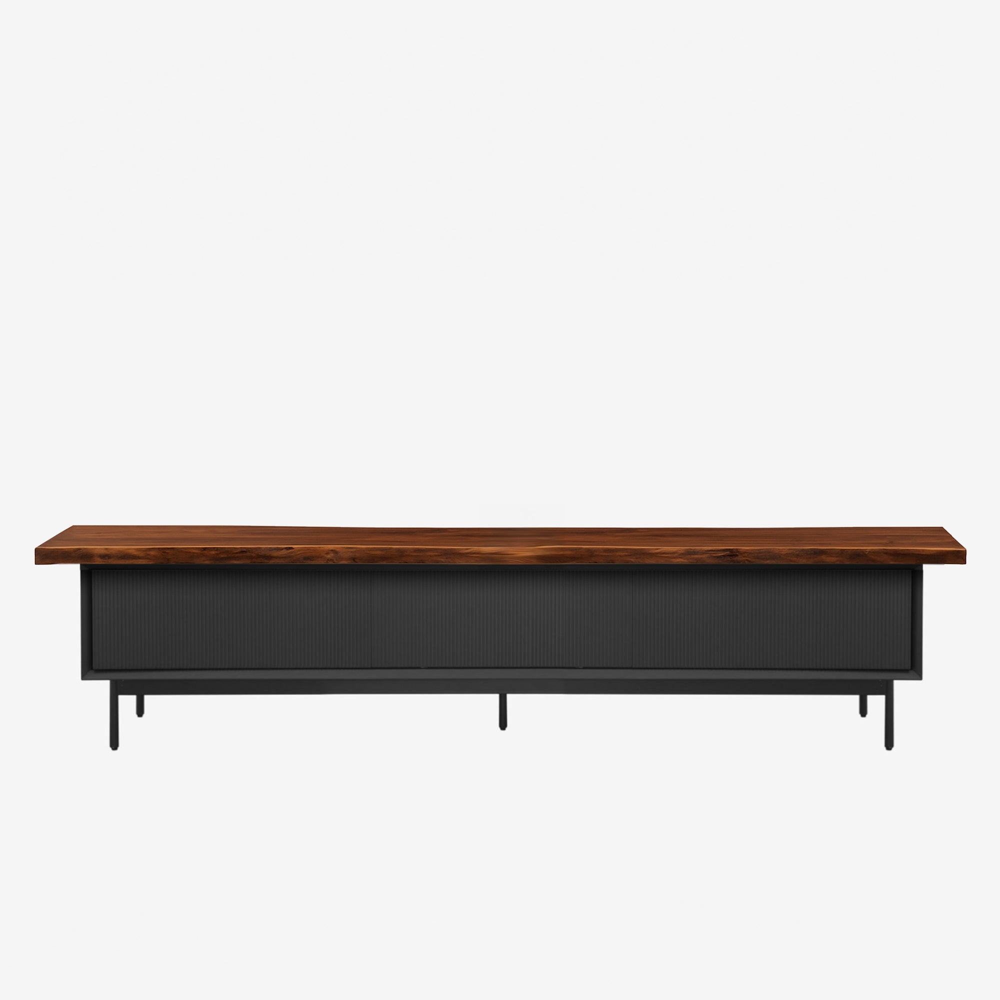 Graye TV Console 1.8m Charcoal with Solid American Black Walnut Wood Top