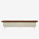 Graye TV Console1.8m Off White with Solid American Black Walnut Wood Top