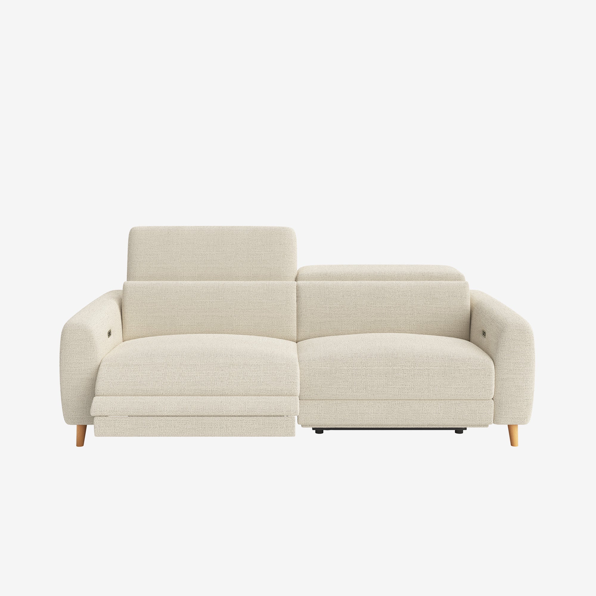 Hampton 3 Seater Fabric Recliner Sofa Oat