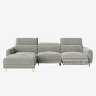 Hampton L-Shaped Fabric Recliner Sofa Storm Left