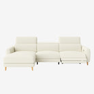 Hampton L-Shaped Fabric Recliner Sofa White Left