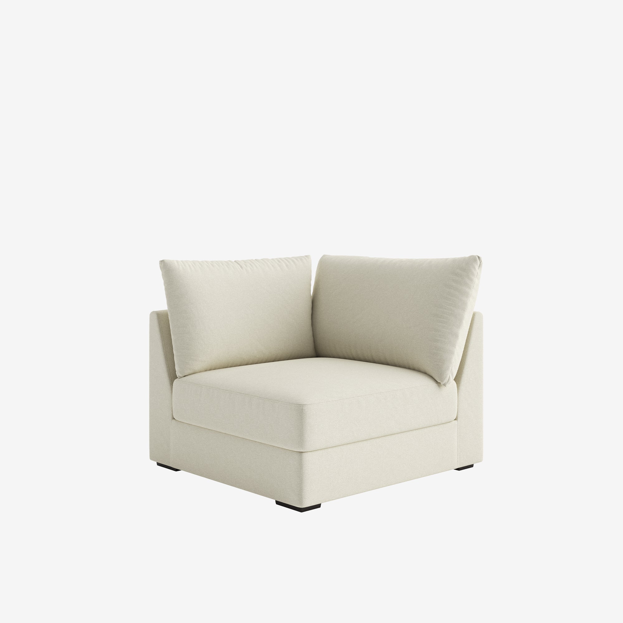 Melo Corner Fabric Sofa Standard White