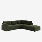 Melo Sectional Fabric Sofa Forest Left