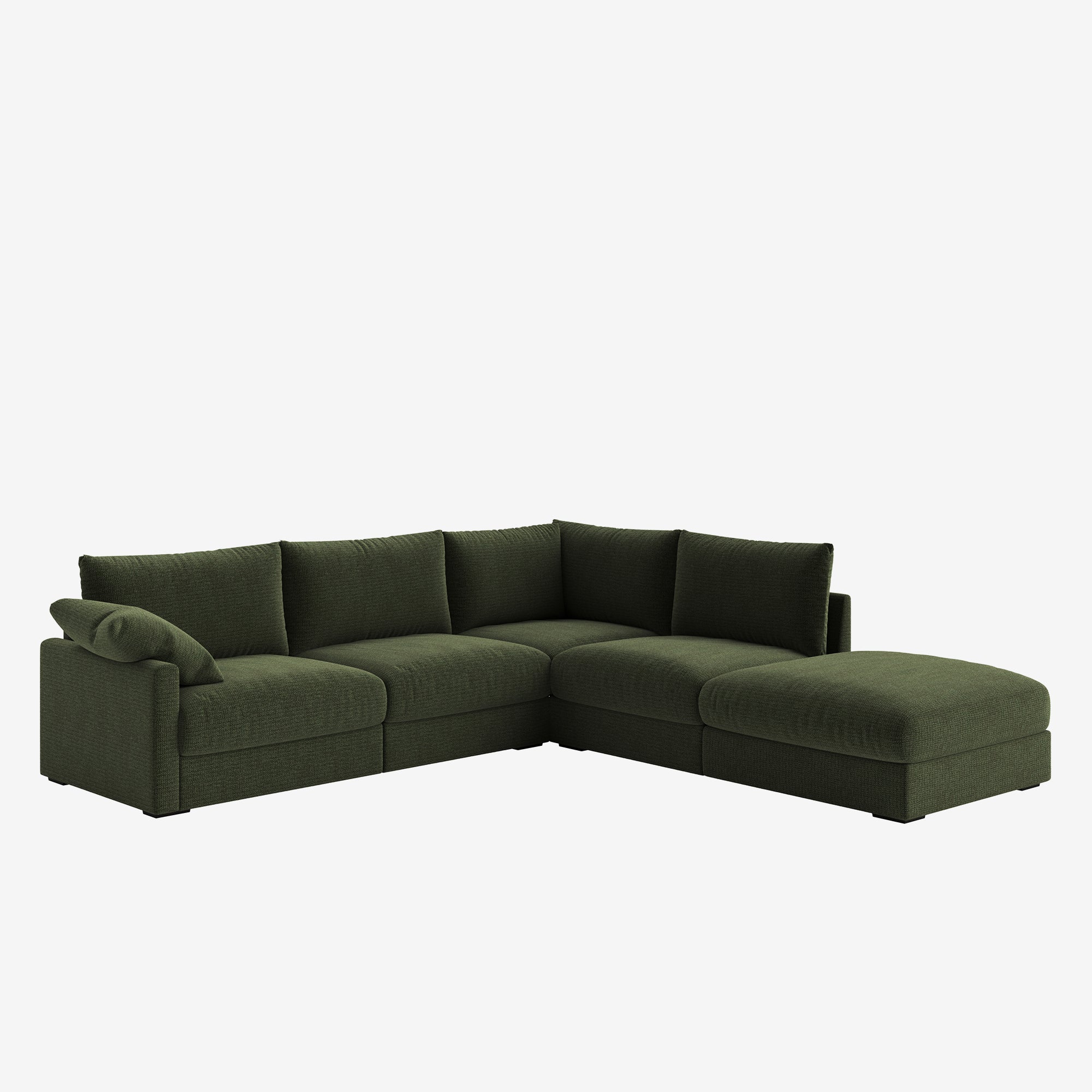 Melo Sectional Fabric Sofa Forest Left