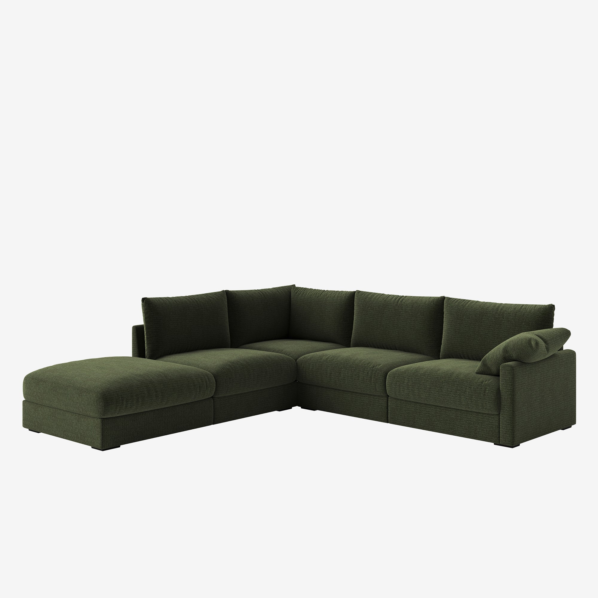 Melo Sectional Fabric Sofa Forest Right