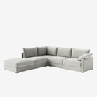 Melo Sectional Fabric Sofa Grey Right