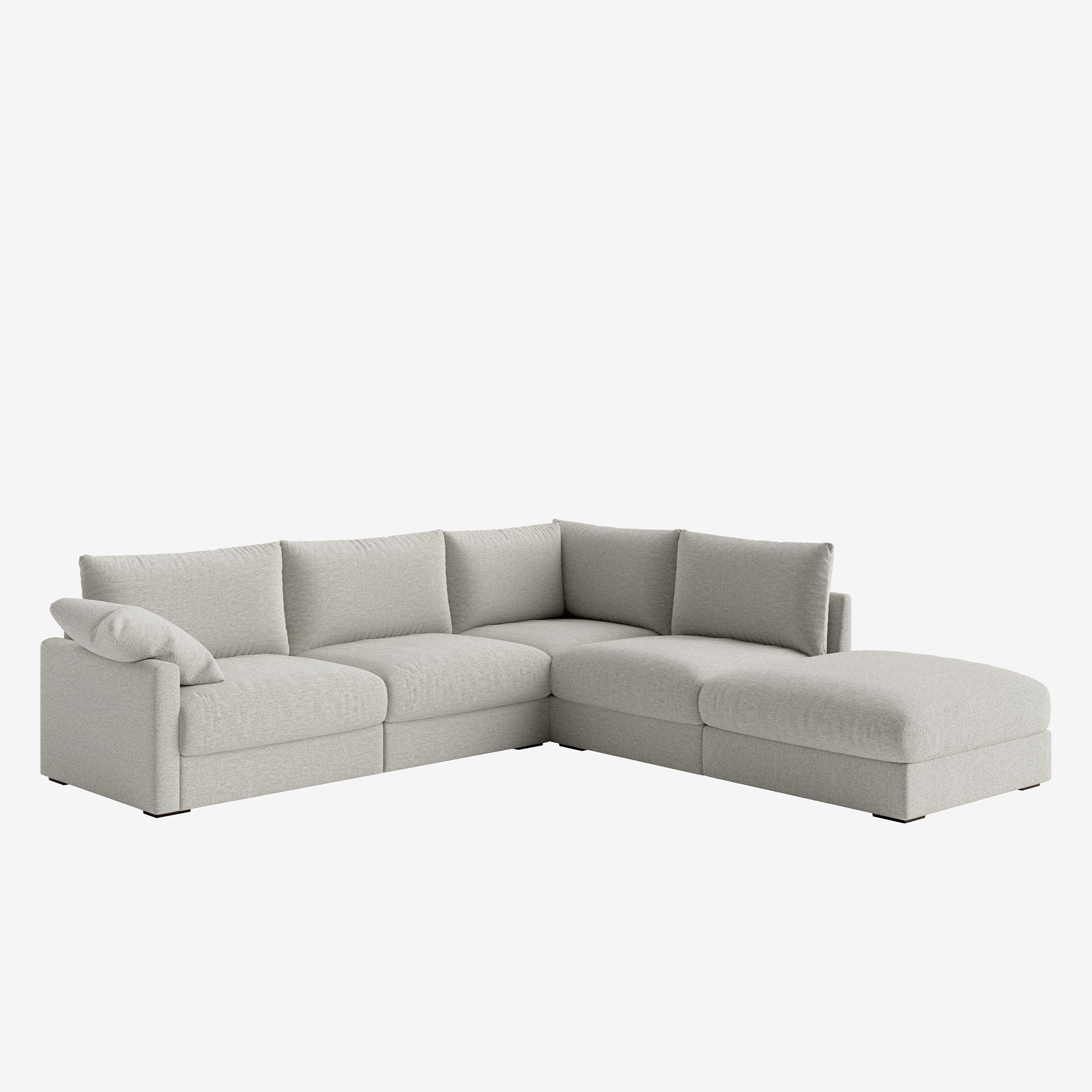 Melo Sectional Fabric Sofa Sand Left