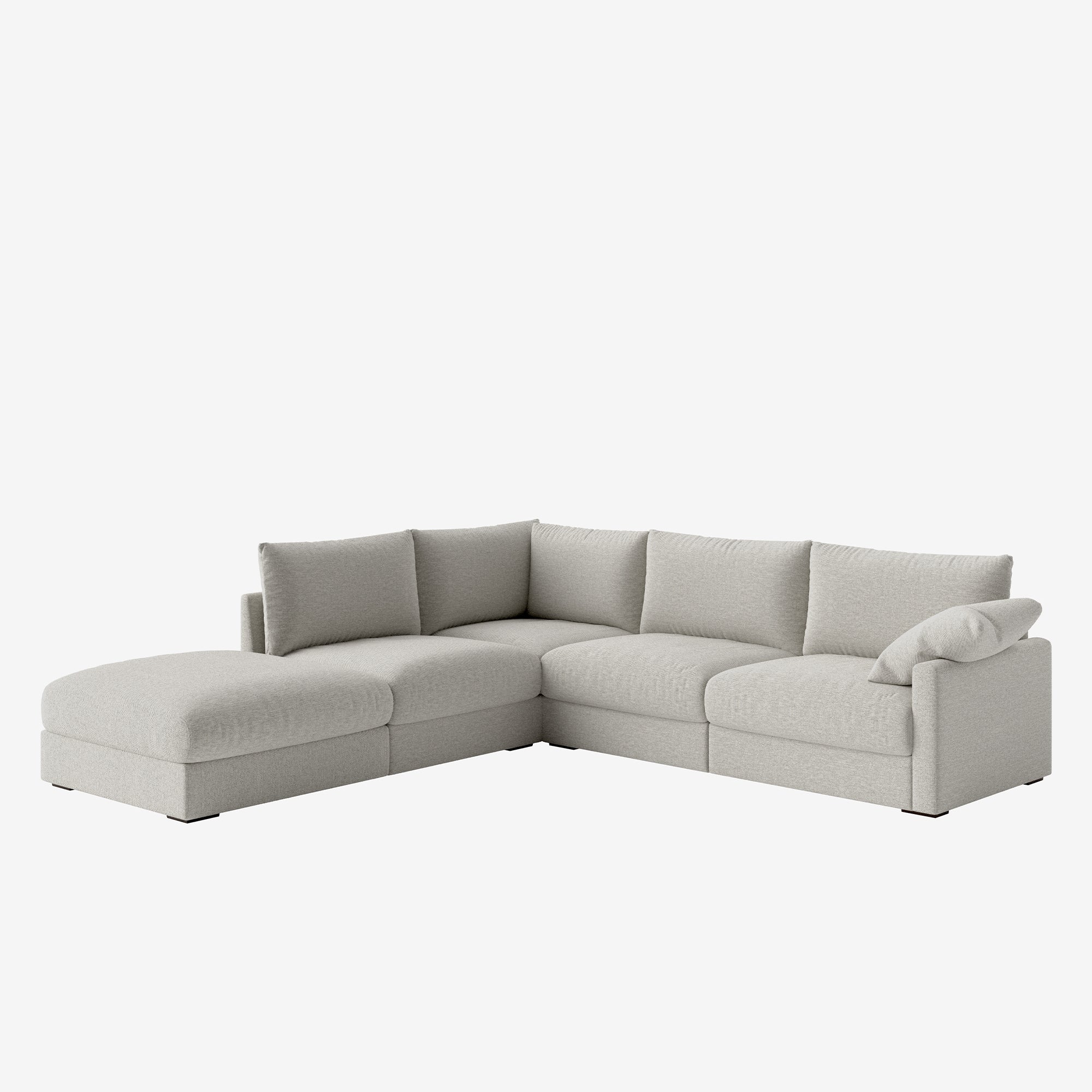 Melo Sectional Fabric Sofa Sand Right