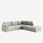 Melo Sectional Fabric Sofa Stone Left