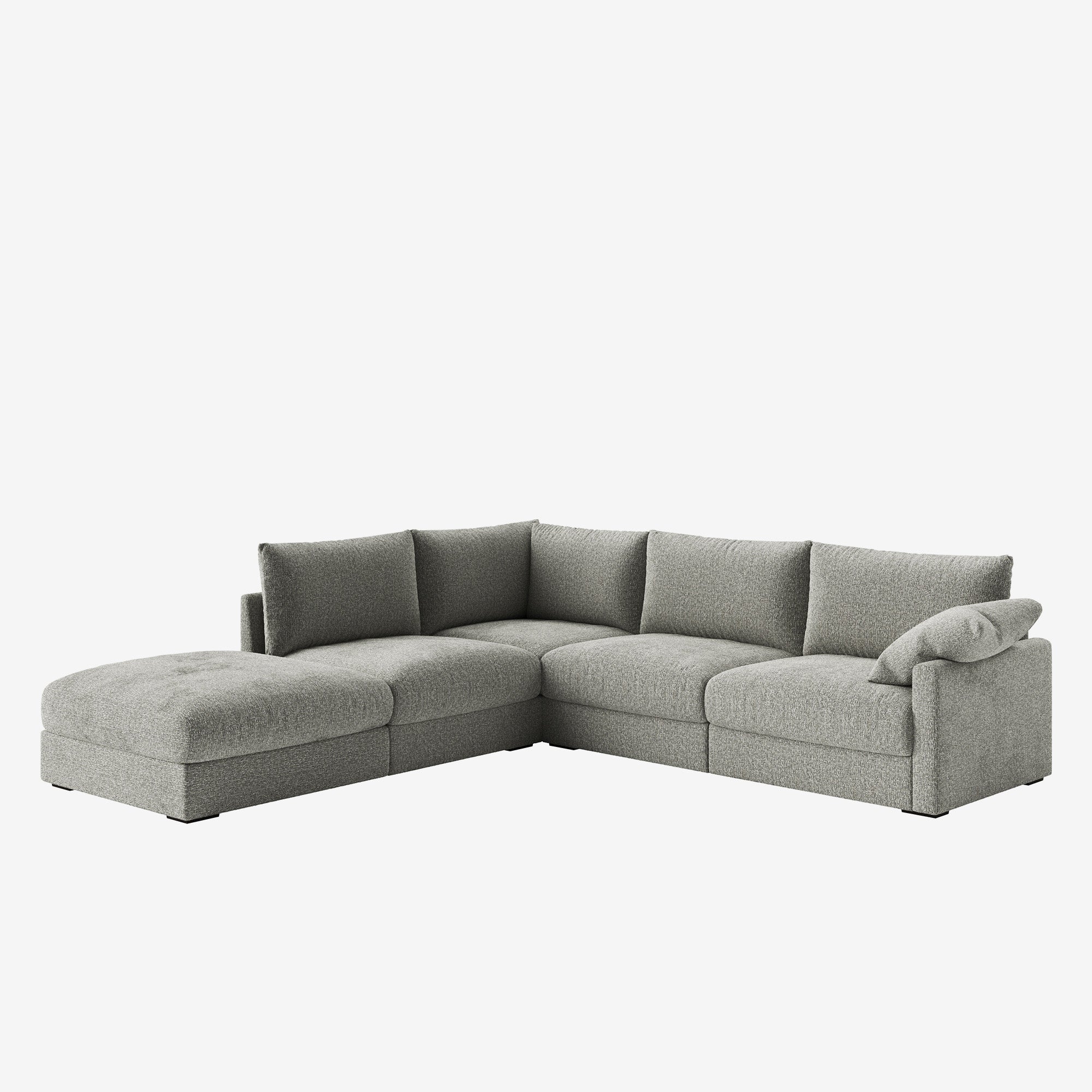 Melo Sectional Fabric Sofa Storm Right