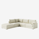 Melo Sectional Fabric Sofa White Right
