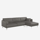 Portage L-Shaped Leather Sofa Brianne Grey Right
