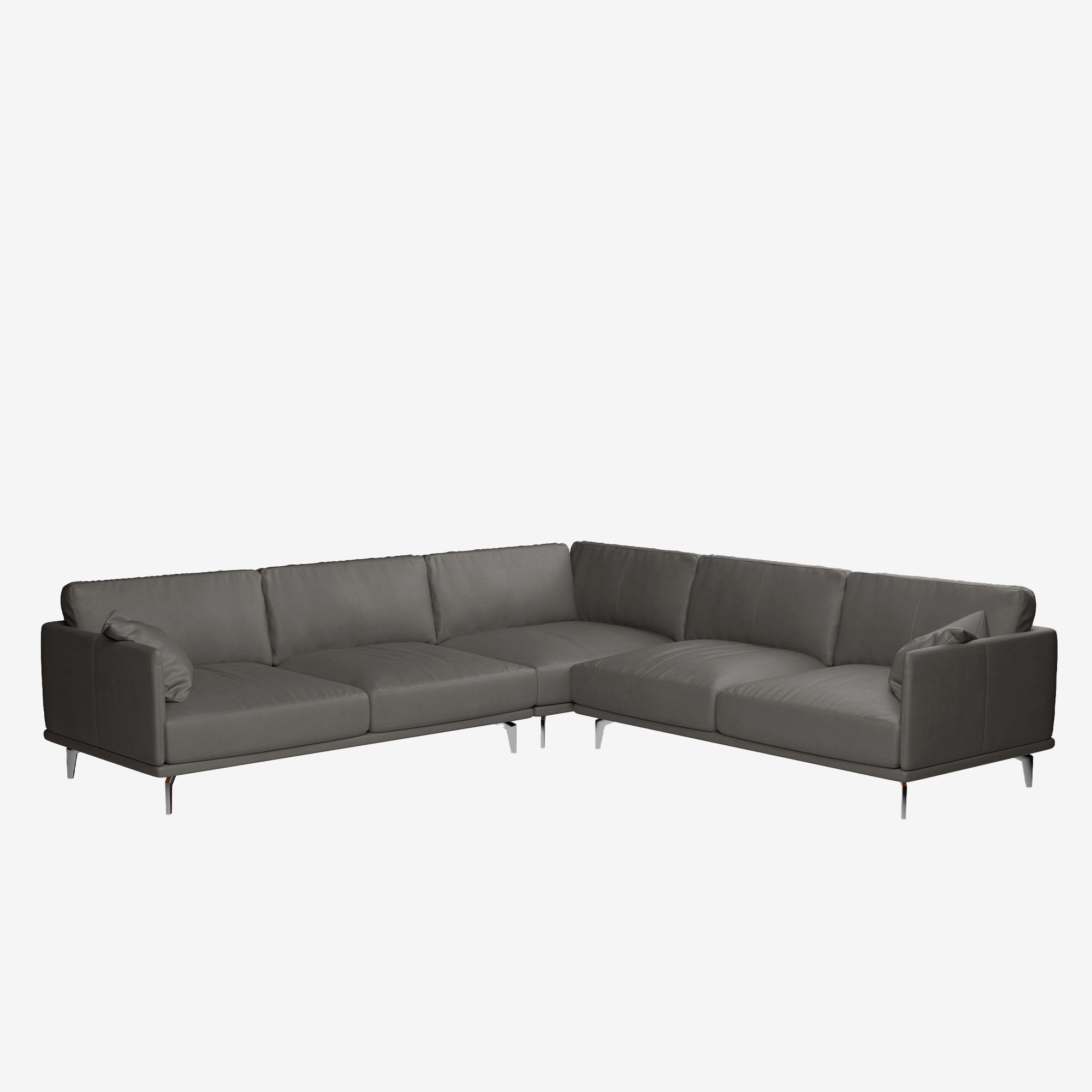 Portage Sectional Leather Sofa Brianne Grey