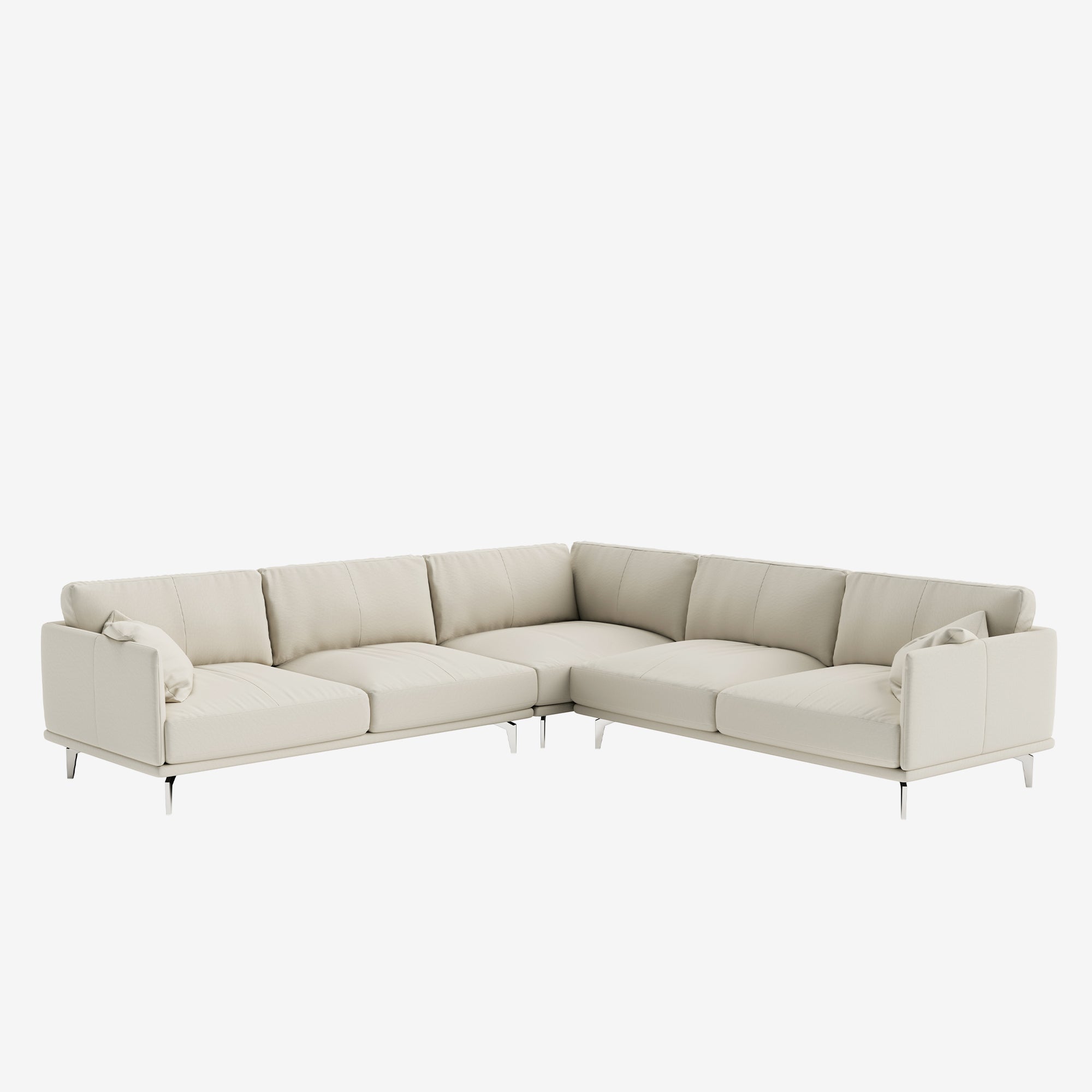 Portage Sectional Leather Sofa Brianne Light Taupe