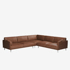 Portage Sectional Leather Sofa Satine Natural Brown