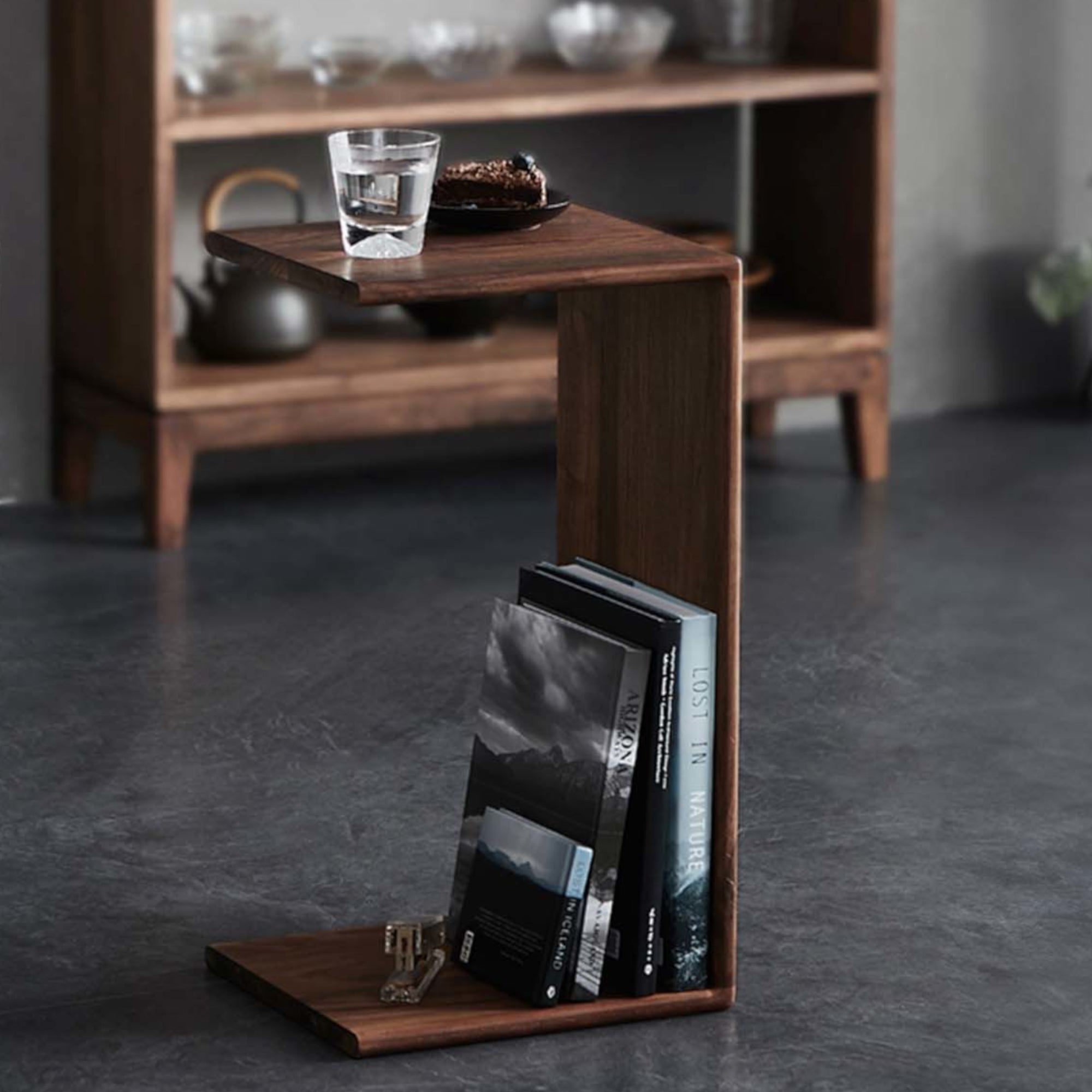 Preston C-Shaped Side Table - Walnut – Grey & Sanders