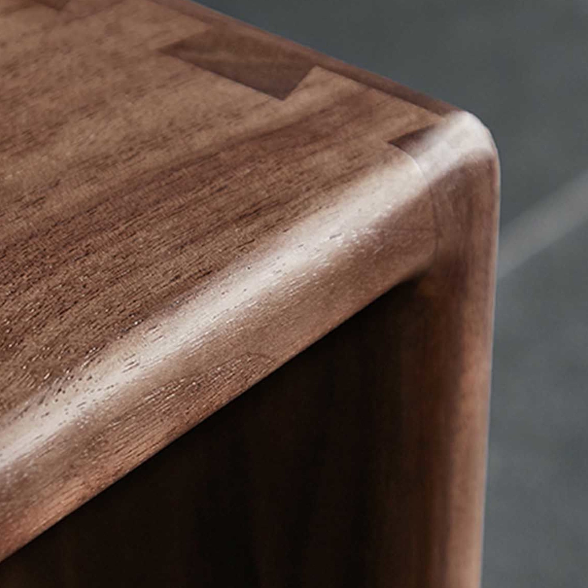 Preston C-Shaped Side Table - Walnut Lifestyle Photo