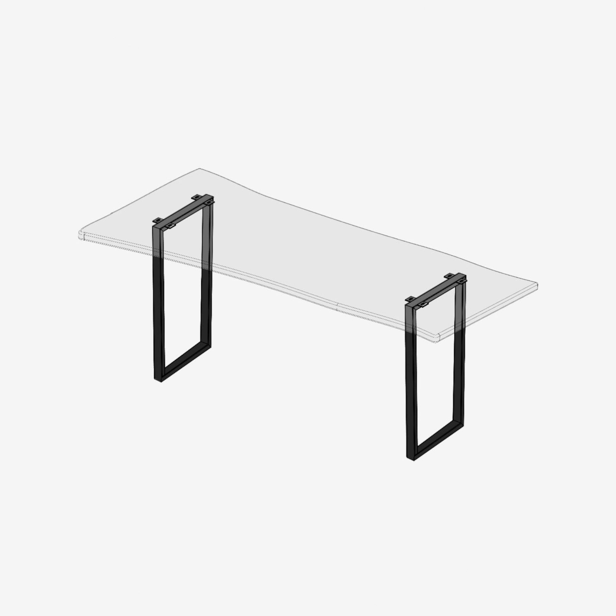 Square Console Legs Large - Black