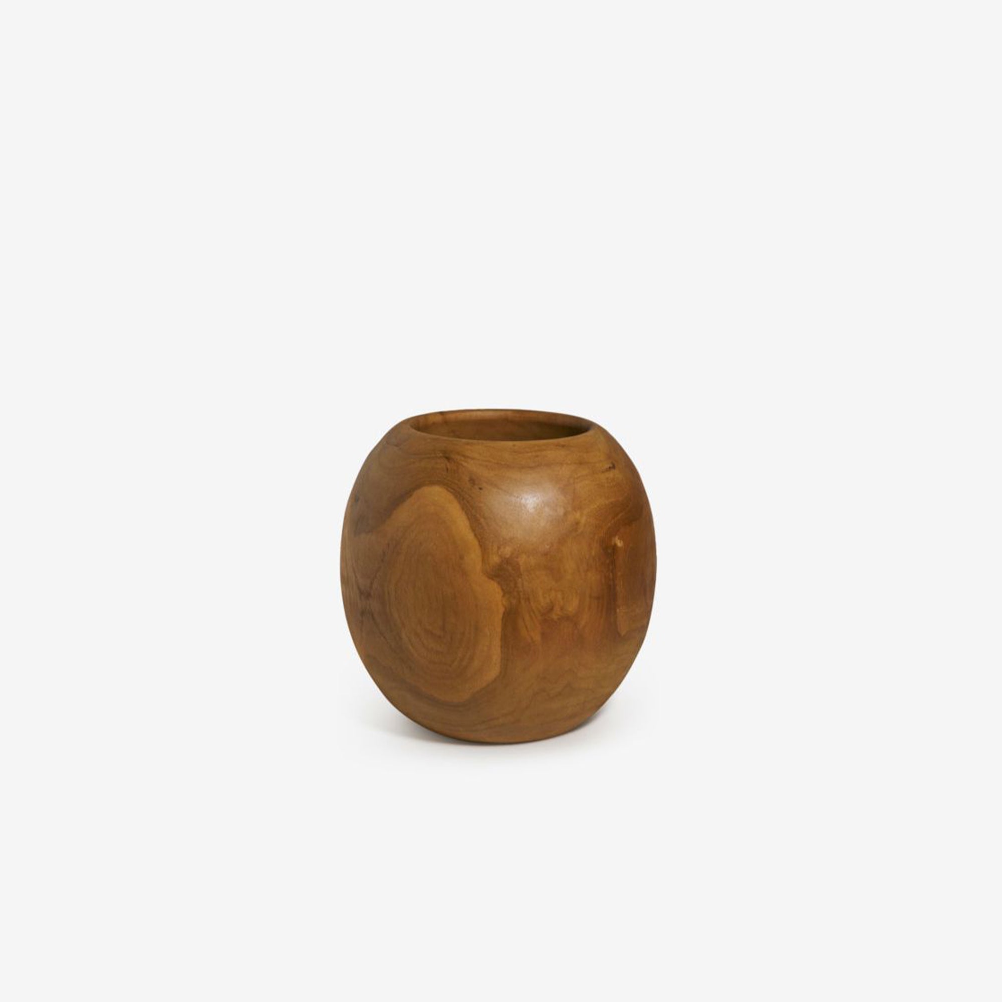 Teak Vase Ball Woodware - Natural