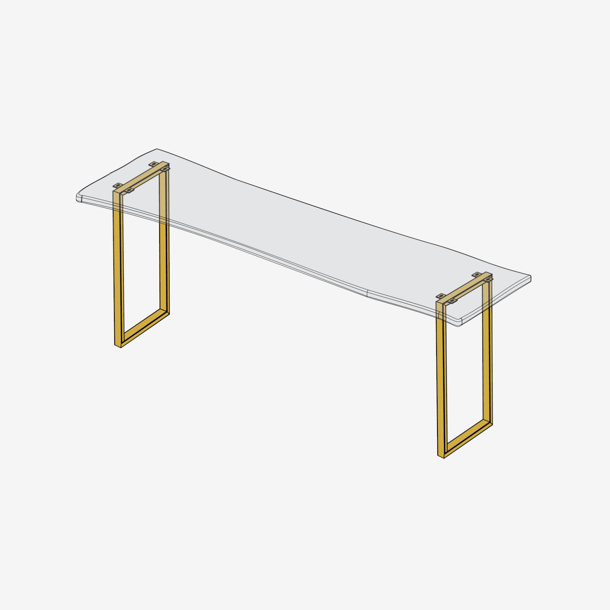 Square Console Legs - Brass