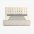 Tokyo king lift up storage bed frame in white performance fabric

