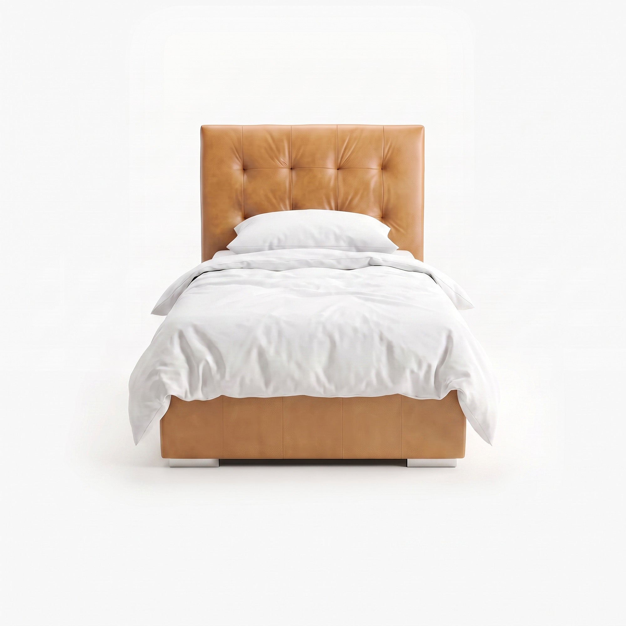 Tokyo single lift up storage bed frame in chester tan leather
