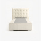 
Tokyo super single high lift up storage bed frame in white performance fabric
