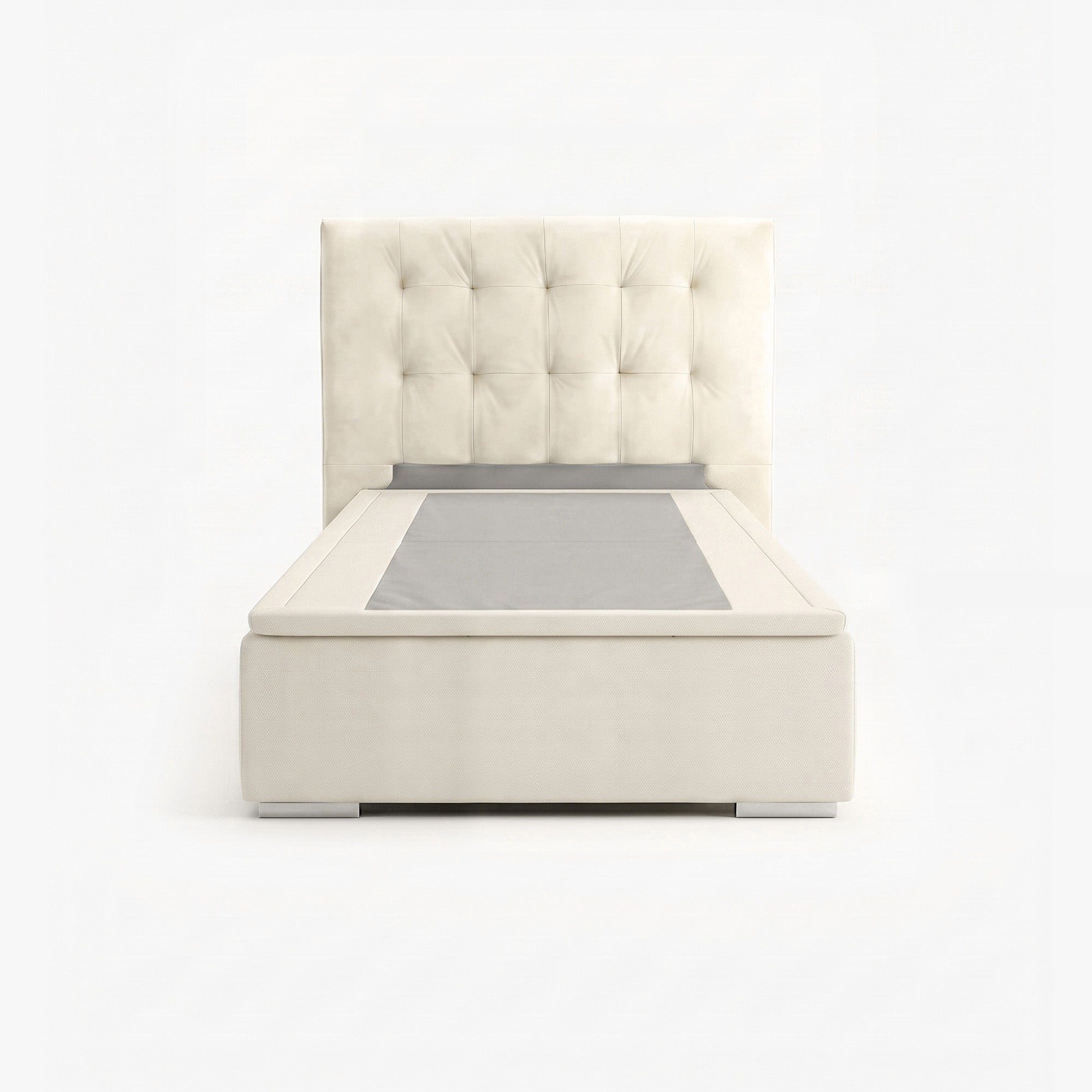 
Tokyo super single high lift up storage bed frame in white performance fabric
