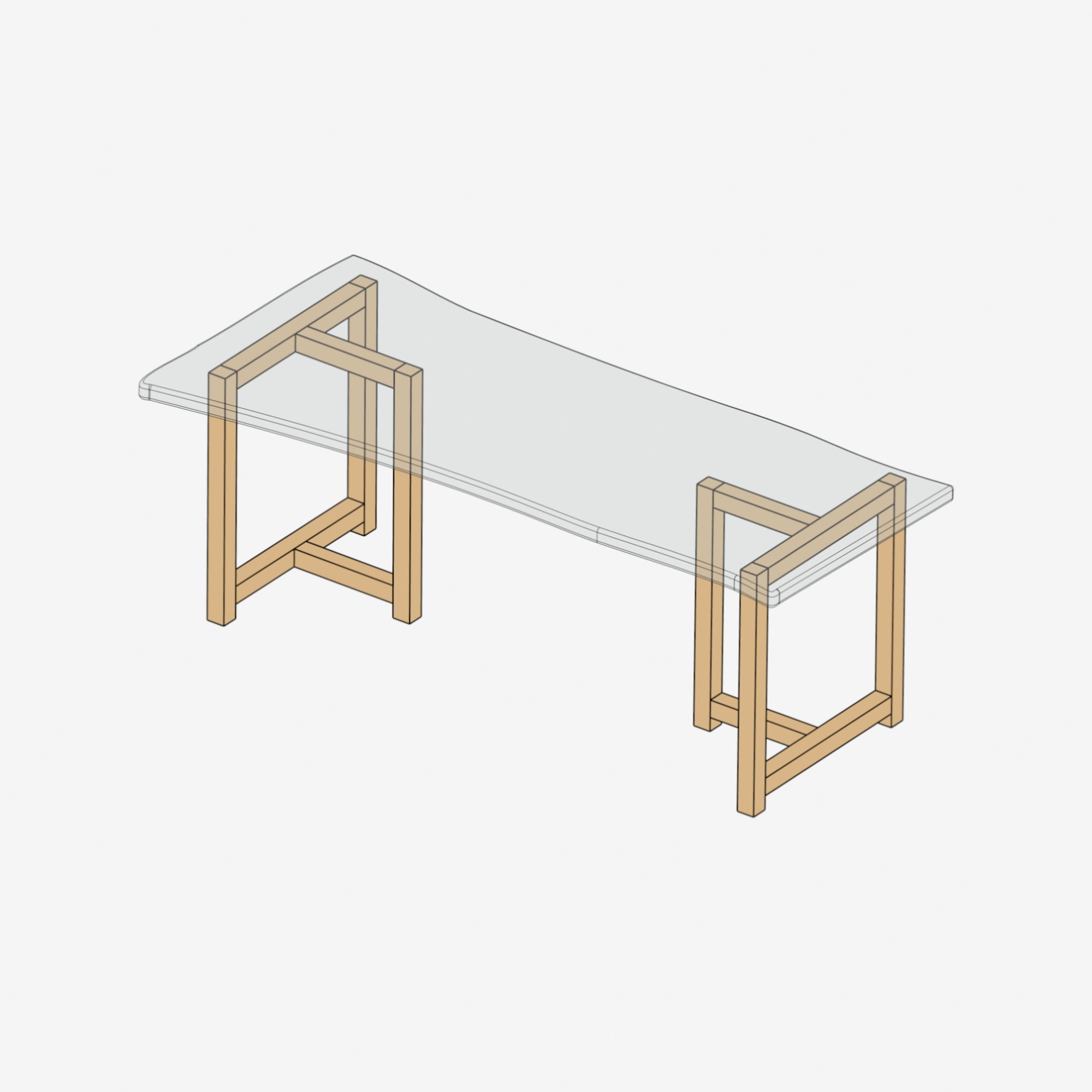 Torii Dining Table Legs - Ashwood