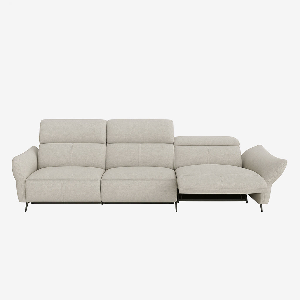 Vermont 4 Seater Fabric Recliner Sofa Sand